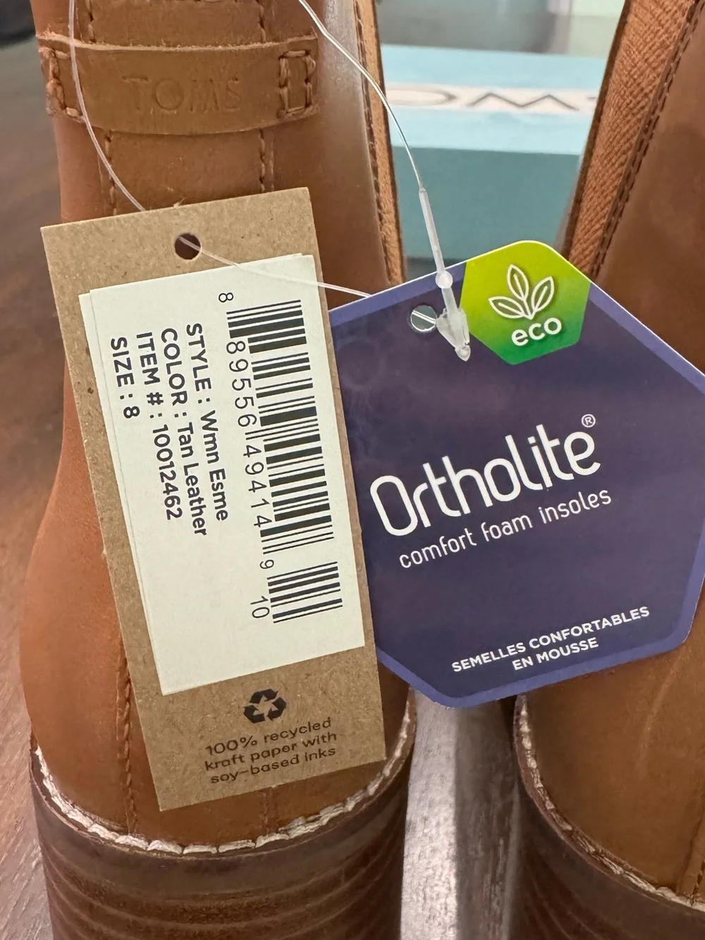 TOMS Esme Tan Leather Ankle Booties